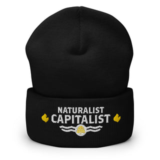 Buy black Naturalist Capitalist Cuffed Beanie