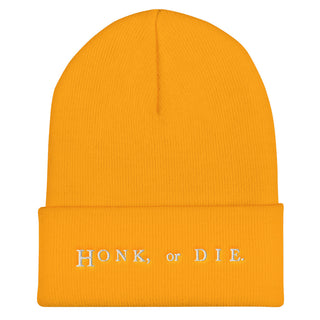 Buy gold Honk or Die Cuffed Beanie