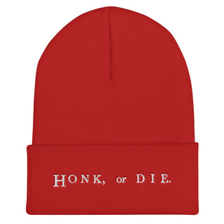 Buy red Honk or Die Cuffed Beanie