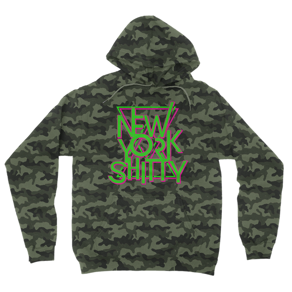 New York Shitty Retro Camouflage Adult Hoodie