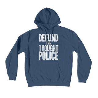 Buy navy Defund the Thought Police Premium Adult Hoodie