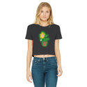 Obvious Plant Classic Women's Cropped Raw Edge T-Shirt