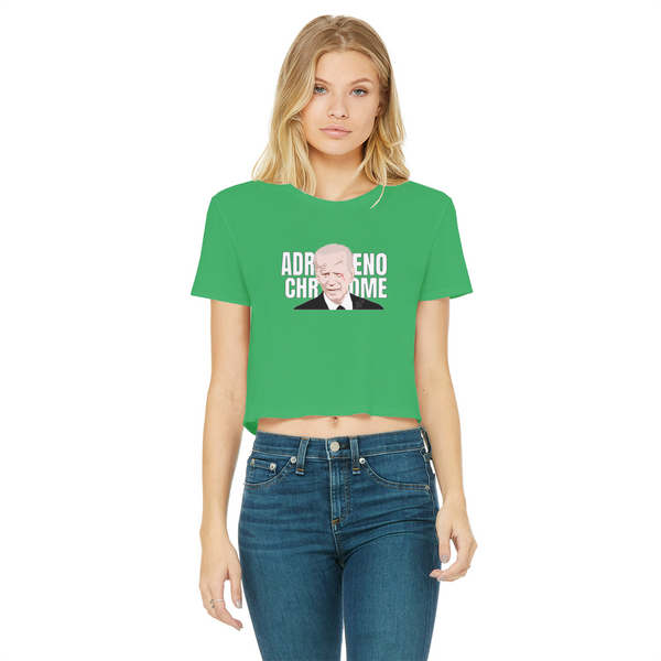 ADRENOCHROME Classic Women's Cropped Raw Edge T-Shirt