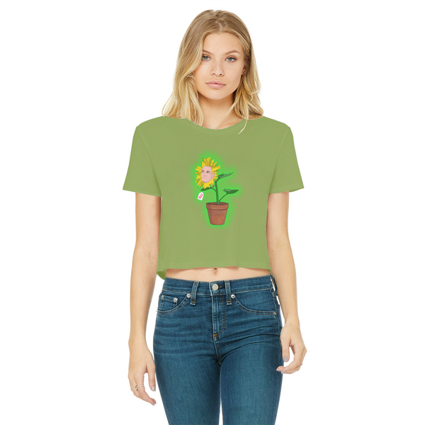 Obvious Plant Classic Women's Cropped Raw Edge T-Shirt