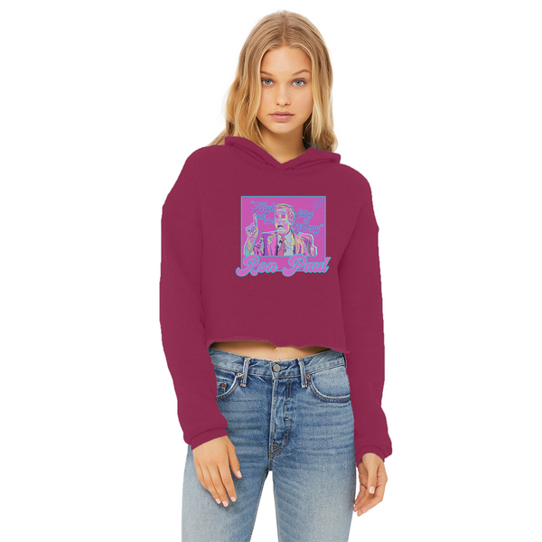 High on Liberty RP Ladies Cropped Raw Edge Hoodie
