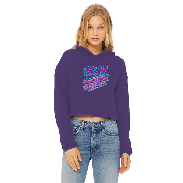 Okay Bundle-o-sticks Ladies Cropped Raw Edge Hoodie