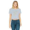 TopLobsta double line logo Classic Women's Cropped Raw Edge T-Shirt