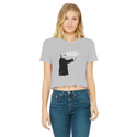 Taxation is Robbery Rothbard B&W Classic Women's Cropped Raw Edge T-Shirt