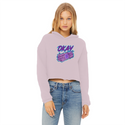Okay Bundle-o-sticks Ladies Cropped Raw Edge Hoodie