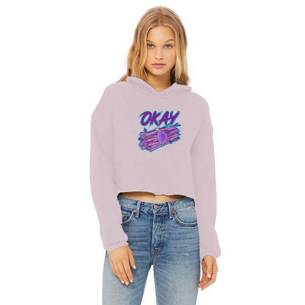 Okay Bundle-o-sticks Ladies Cropped Raw Edge Hoodie