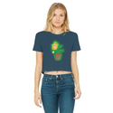 Obvious Plant Classic Women's Cropped Raw Edge T-Shirt