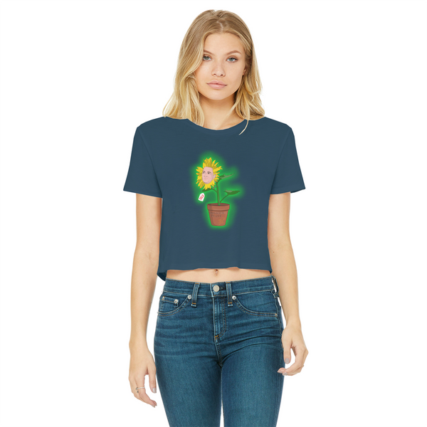 Obvious Plant Classic Women's Cropped Raw Edge T-Shirt