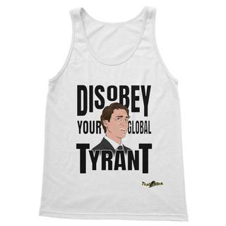 Buy white Disobey Your Global Tyrant Trudeau Classic Adult Vest Top
