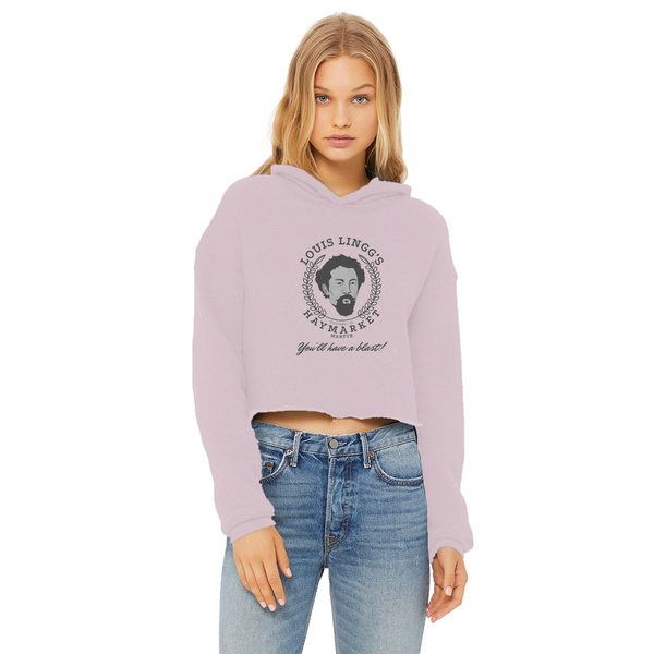Haymarket Martyr Ladies Cropped Raw Edge Hoodie