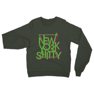 Buy olive-green New York Shitty Retro Classic Adult Sweatshirt