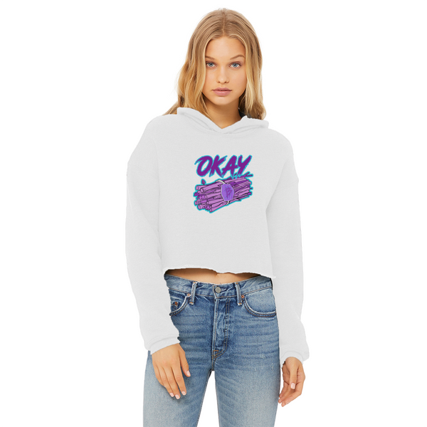 Okay Bundle-o-sticks Ladies Cropped Raw Edge Hoodie