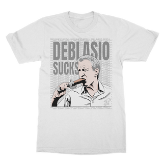 Buy white DiBlasio Sucks Classic Adult T-Shirt