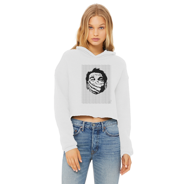 Big Brother Obey Submit Comply Ladies Cropped Raw Edge Hoodie