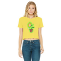 Obvious Plant Classic Women's Cropped Raw Edge T-Shirt