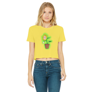 Buy daisy Obvious Plant Classic Women's Cropped Raw Edge T-Shirt