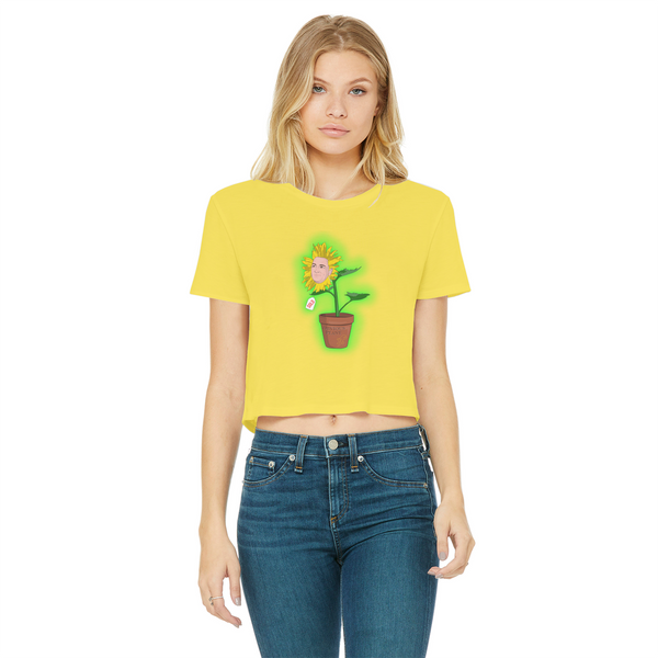 Obvious Plant Classic Women's Cropped Raw Edge T-Shirt