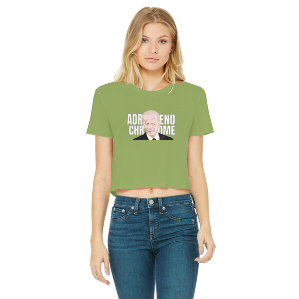 ADRENOCHROME Classic Women's Cropped Raw Edge T-Shirt