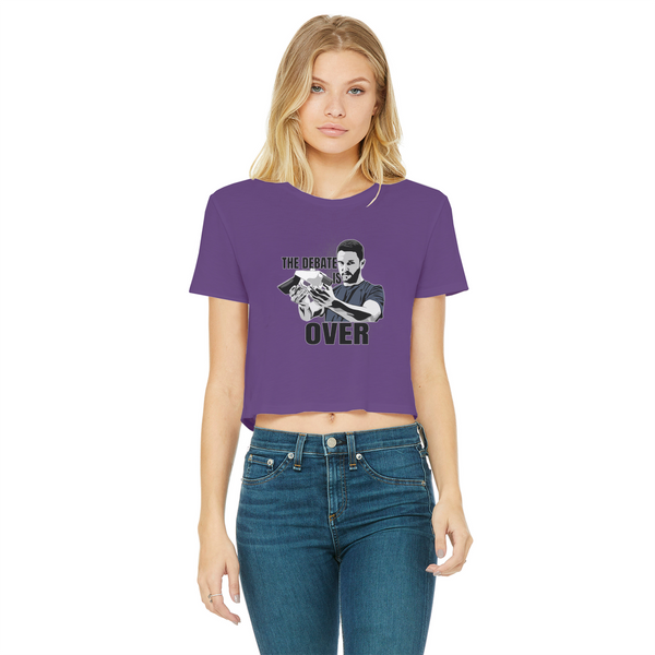 The Debate is Over Classic Women's Cropped Raw Edge T-Shirt