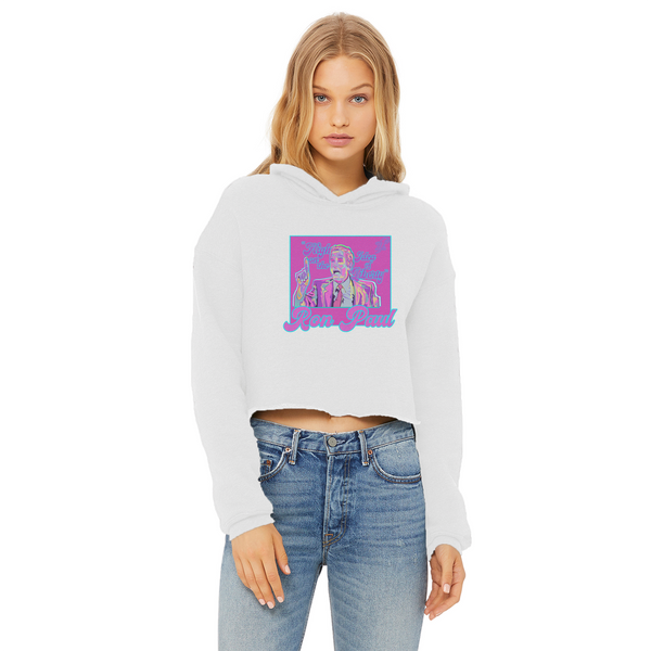 High on Liberty RP Ladies Cropped Raw Edge Hoodie