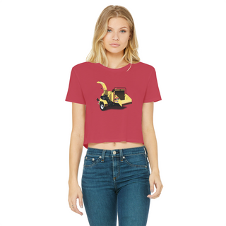 Buy red Chippah’ Classic Women's Cropped Raw Edge T-Shirt