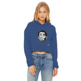 Buy royal-blue Big Brother Obey Submit Comply Ladies Cropped Raw Edge Hoodie