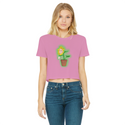 Obvious Plant Classic Women's Cropped Raw Edge T-Shirt