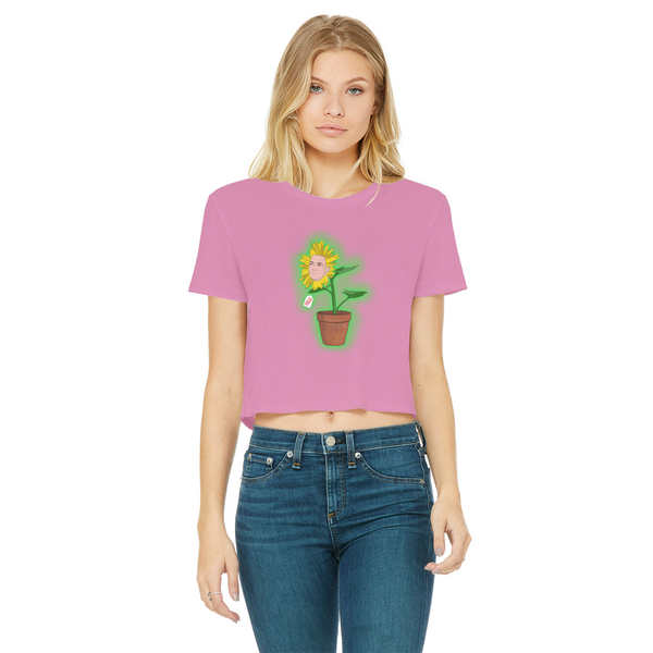Obvious Plant Classic Women's Cropped Raw Edge T-Shirt