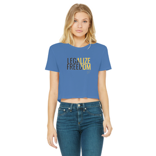 Buy royal-blue Legalize Freedom Classic Women's Cropped Raw Edge T-Shirt