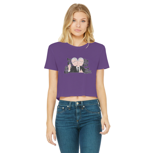 They Lie Classic Women's Cropped Raw Edge T-Shirt