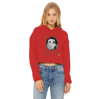 Buy red Big Brother Obey Submit Comply Ladies Cropped Raw Edge Hoodie