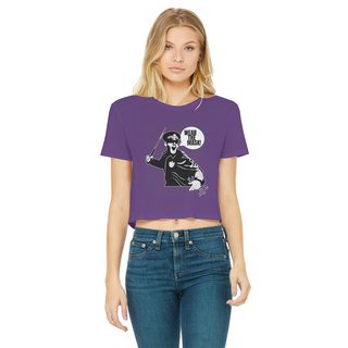 Buy purple Wear the Mask Classic Women's Cropped Raw Edge T-Shirt
