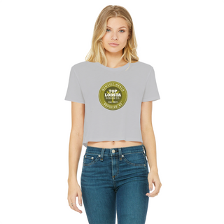 Buy light-grey TopLobsta Retro logo Classic Women's Cropped Raw Edge T-Shirt