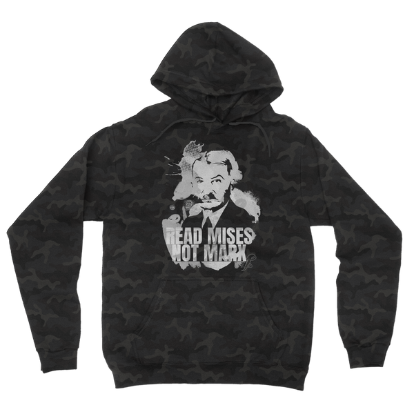 Read Mises Not Marx Camouflage Adult Hoodie