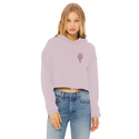 Obey. Submit. Comply. Ice cream Ladies Cropped Raw Edge Hoodie