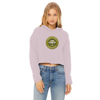 Buy light-pink TopLobsta Retro logo Ladies Cropped Raw Edge Hoodie