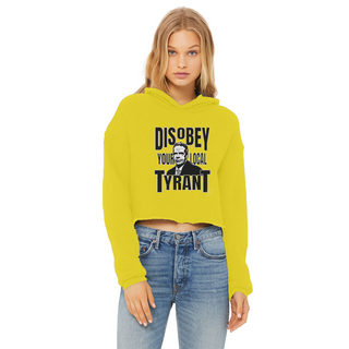 Buy yellow Disobey Cuomo Ladies Cropped Raw Edge Hoodie