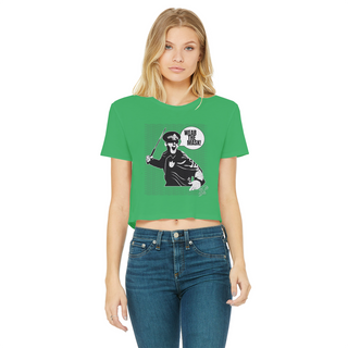 Buy irish-green Wear the Mask Classic Women's Cropped Raw Edge T-Shirt
