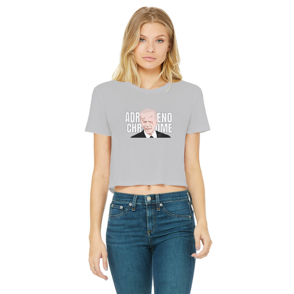 ADRENOCHROME Classic Women's Cropped Raw Edge T-Shirt