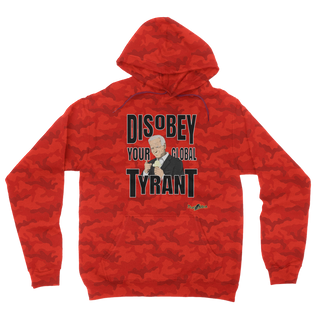 Buy red-camo Disobey Your Global Tyrant Biden Camouflage Adult Hoodie