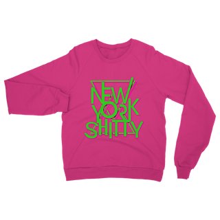 Buy safety-pink New York Shitty Retro Classic Adult Sweatshirt