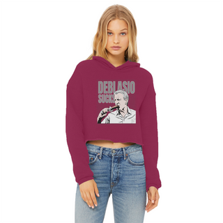 Buy burgundy DiBlasio Sucks Ladies Cropped Raw Edge Hoodie
