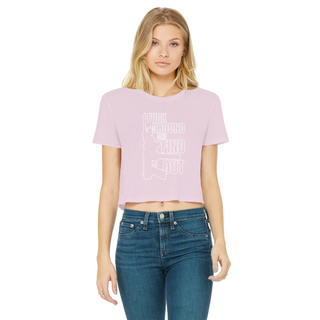 Buy light-pink Fuck Around and Find Out Classic Women's Cropped Raw Edge T-Shirt