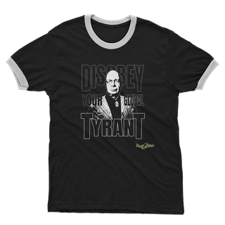 Buy black-white Disobey Klaus Adult Ringer T-Shirt