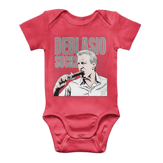 Buy red DiBlasio Sucks Classic Baby Onesie Bodysuit