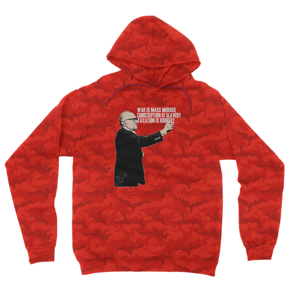 Taxation is Robbery Rothbard Camouflage Adult Hoodie